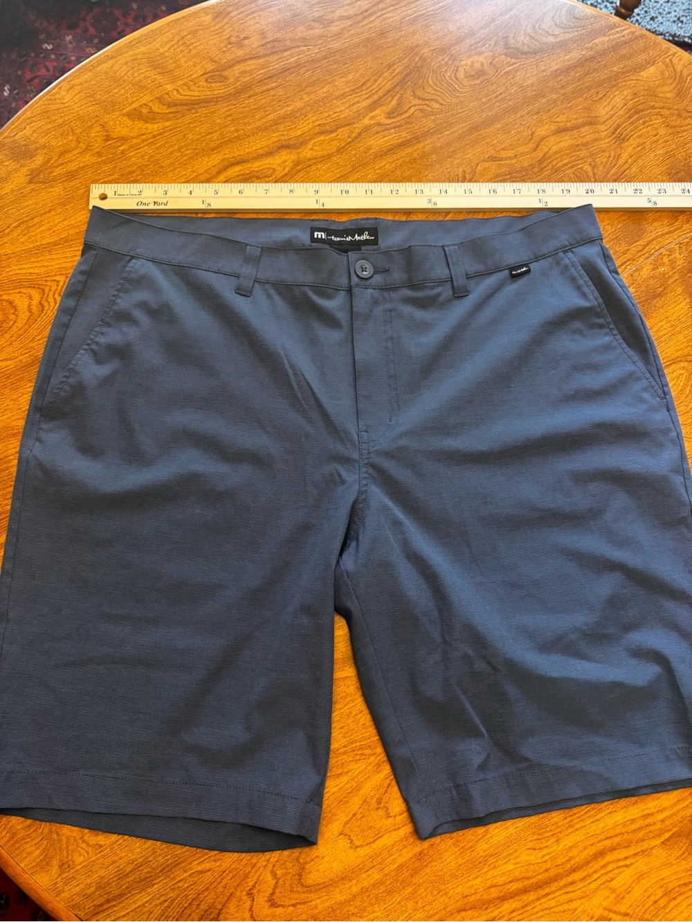 Travis Mathew Navy Flat Front Performance Shorts